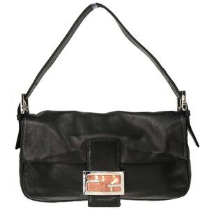 Fendi Black Leather Baguette Handbag 2384-26424-009 186300